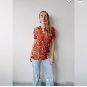 Vintage hipster button down short sleeve